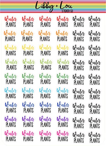 Water Plants Planner Stickers | Libby and Lou Sticker Co (Rainbow)