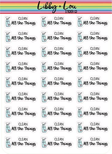 Clean All the Things Planner Stickers | Libby and Lou Sticker Co