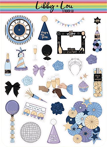 New Years Decorative Planner Stickers