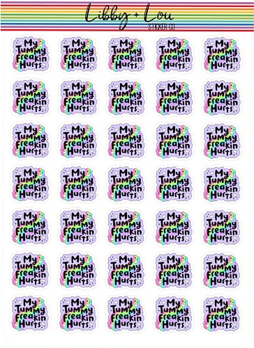 Tummy Hurts Planner Stickers | Libby and Lou Sticker Co