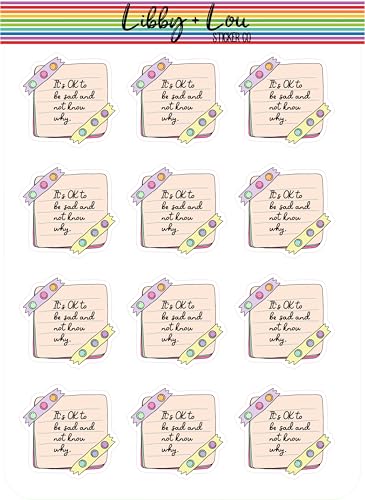 It's Okay to Be Sad Planner Sticker | Libby and Lou Sticker Co