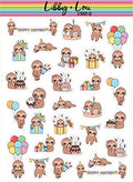 Birthday Sloth Decorative Planner Sticker | Libby and Lou Sticker
