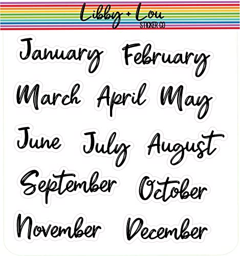 Months of the Year Planner Sticker | Undated Planner | Libby and Lou Sticker Co