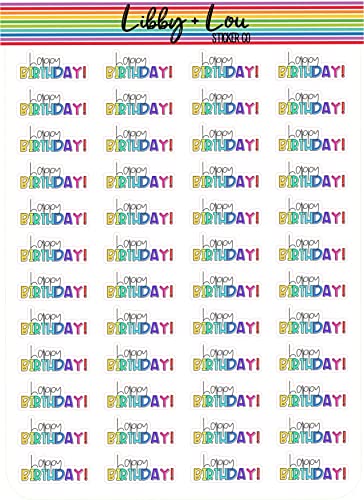Happy Birthday Planner Sticker | Libby and Lou Sticker Co