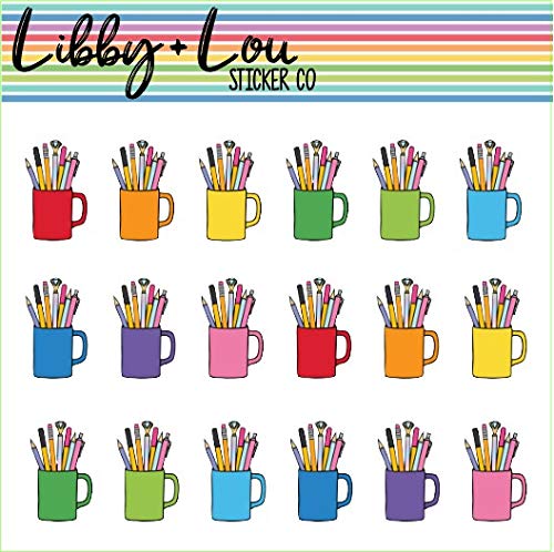 Pen Cup Holder Planner Sticker | Libby and Lou Sticker Co