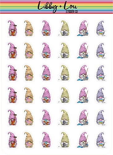 Cleaning and Laundry Gnomes Planner Stickers | Libby and Lou Sticker Co