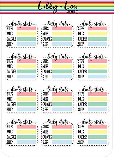 Daily Fitness Stats Planner Sticker | Libby and Lou Sticker Co