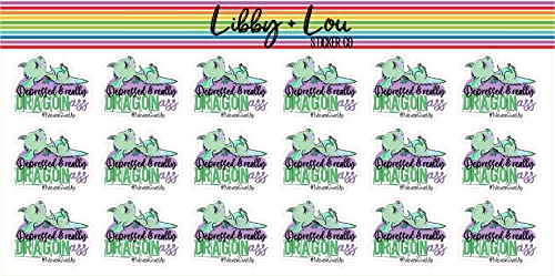 Depressed Dragon Mental Health Planner Sticker | Libby and Lou Sticker Co