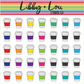 Mini Rainbow Coffee Cups Planner Stickers | Libby and Lou Sticker Co