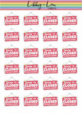 Closed for Mental Recharge Planner Sticker | Libby and Lou Sticker Co