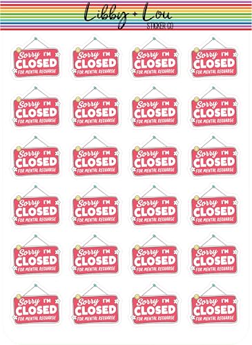 Closed for Mental Recharge Planner Sticker | Libby and Lou Sticker Co