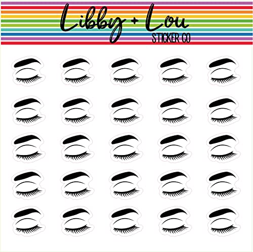 Eyelashes + Eyebrows Planner Stickers | Libby and Lou Sticker Co