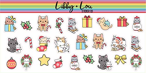 Cat Christmas Decorative Planner Stickers | Libby and Lou Sticker Co
