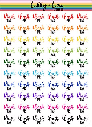 Wash Hair Planner Stickers | Libby and Lou Sticker Co
