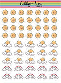 Kawaii Weather Planner Sticker | Libby and Lou Sticker Co