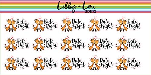 Giraffe Date Night Planner Sticker | Libby and Lou Sticker Co