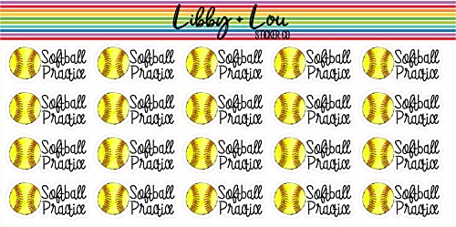 Softball Practice Planner Stickers | Libby and Lou Sticker Co