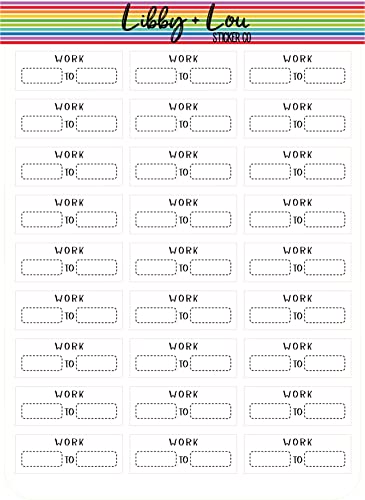 Work Tracker Planner Sticker | Libby and Lou Sticker Co