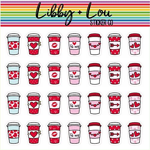 Valentines Coffee Planner Stickers | Libby and Lou Sticker Co