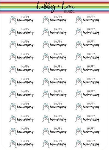 Happy Anniversary Planner Stickers | Libby and Lou Sticker Co