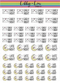 Early Night and Late Night Planner Stickers | Libby and Lou Sticker Co