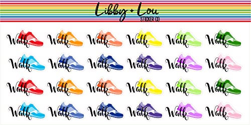 Walking Exercising Planner Sticker | Libby and Lou Sticker CO