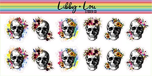 Skulls and Flowers Decorative Planner Sticker | Libby and Lou Sticker Co