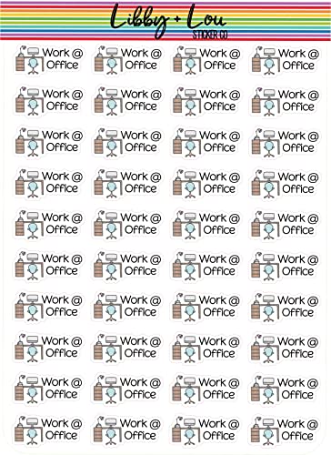 Work at Office Planner Sticker | Libby and Lou Sticker Co