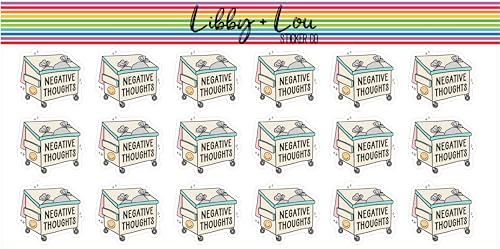 Negative Thoughts Dumpster Planner Stickers | Libby and Lou Sticker Co