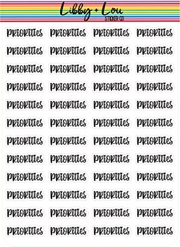Priorities Planner Sticker | Libby and Lou Sticker Co
