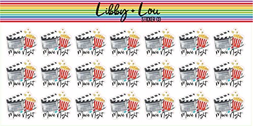 Movie Night Planner Stickers | Libby and Lou Sticker Co