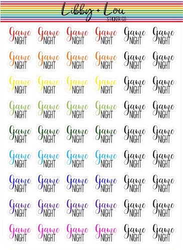 Game Night Planner Stickers | Libby and Lou Sticker Co