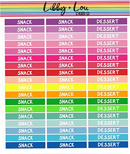 Rainbow Snack and Dessert Meal Label Planner Sticker | Libby and Lou Sticker Co