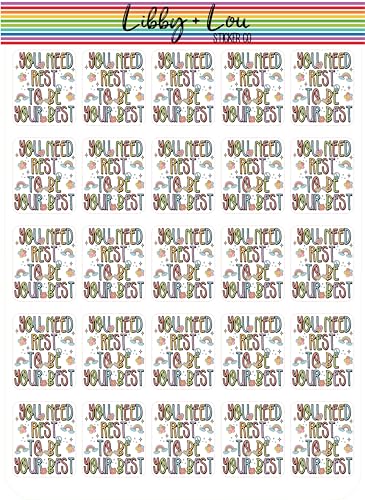 You Need to Rest to Be Your Best Planner Sticker | Libby and Lou Sticker Co