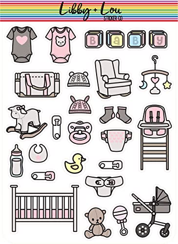 Baby Girl Decorative Planner Sticker | Libby and Lou Sticker Co