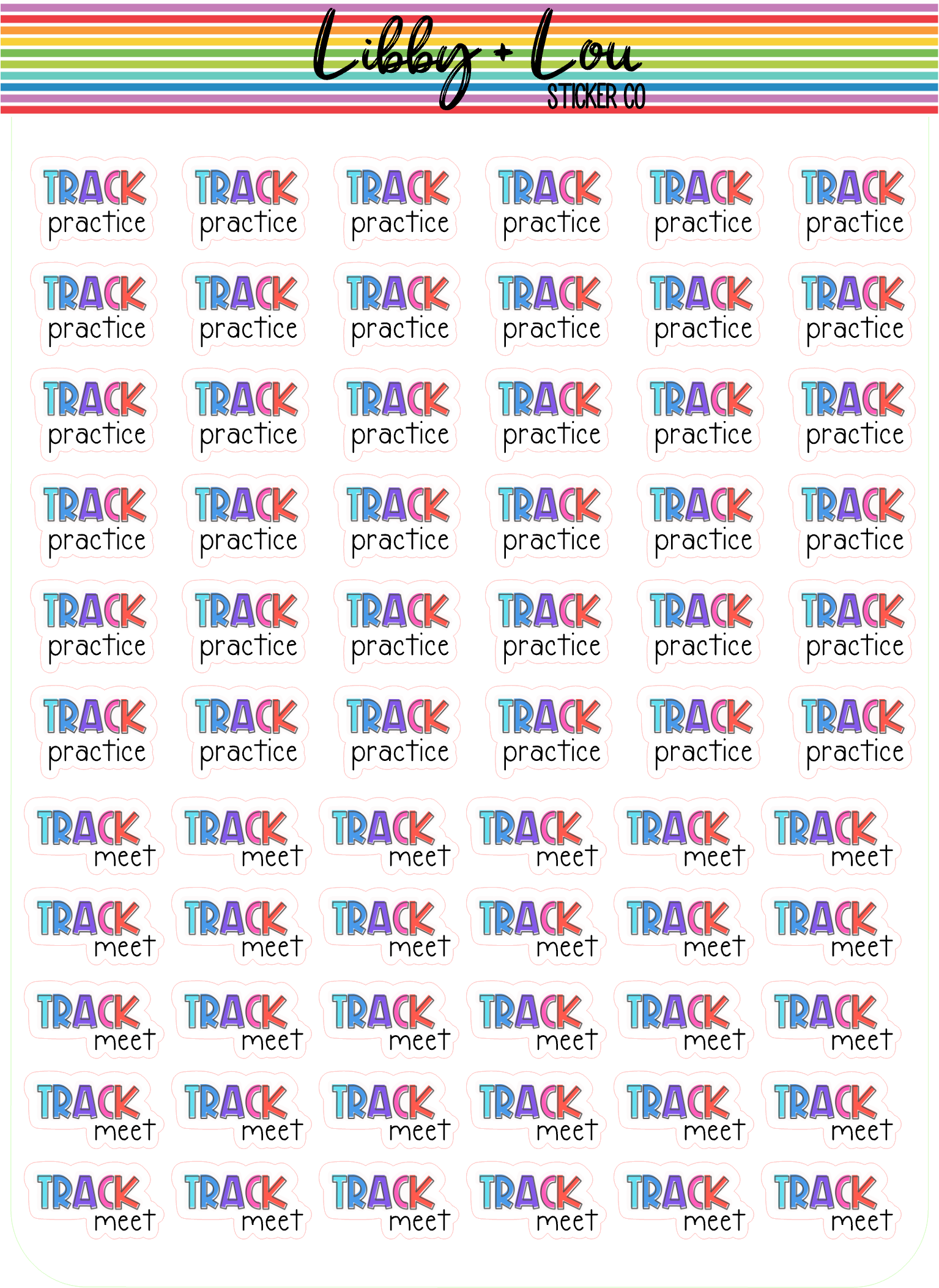 Track Practice and Meet Planner Stickers | Libby and Lou Sticker Co