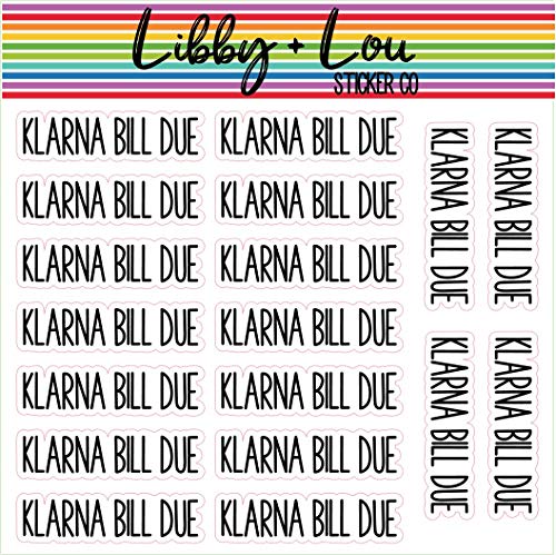 Klarna Bill Planner Stickers | Libby and Lou Sticker Co