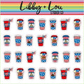 4th of July Coffee Planner Stickers | Libby and Lou Sticker Co