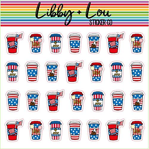 4th of July Coffee Planner Stickers | Libby and Lou Sticker Co