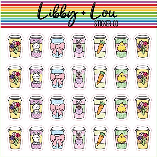 Easter Coffee Cups Planner Stickers | Libby and Lou Sticker Co