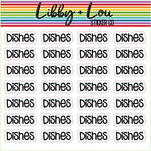 Dishes Script Planner Stickers | Libby and Lou Sticker Co