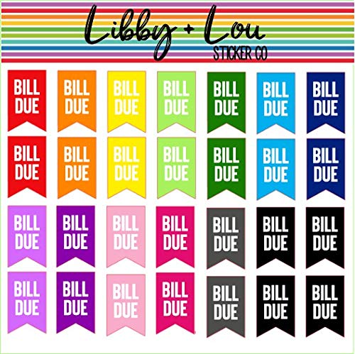 Bill Due Flag Planner Stickers | Libby and Lou Sticker Co