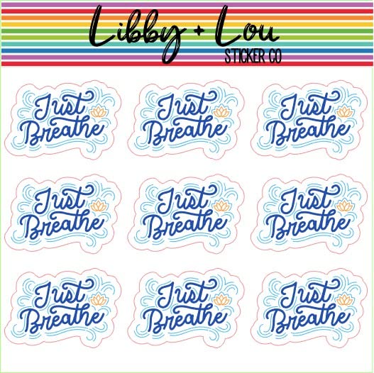 Just Breathe Planner Sticker | Namastay | Libby and Lou Sticker Co