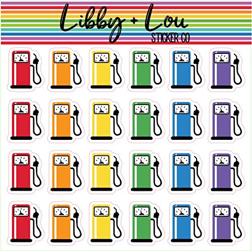 Gas Pumps Rainbow Planner Stickers | Libby and Lou Sticker Co