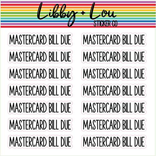 MasterCard Payment Planner Stickers | Libby and Lou Sticker Co
