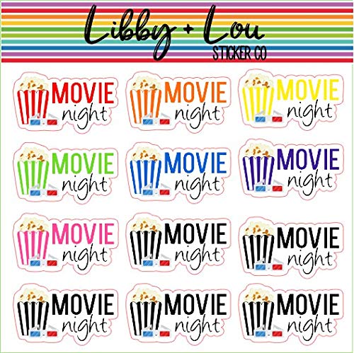 Movie Night Planner Stickers | Libby and Lou Sticker Co