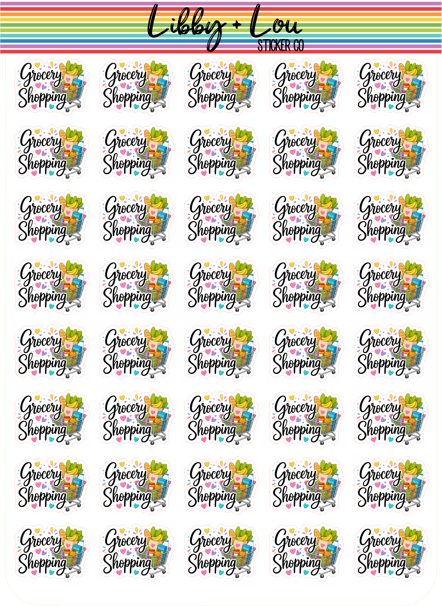 Grocery Shopping Planner Sticker | Libby and Lou Sticker Co