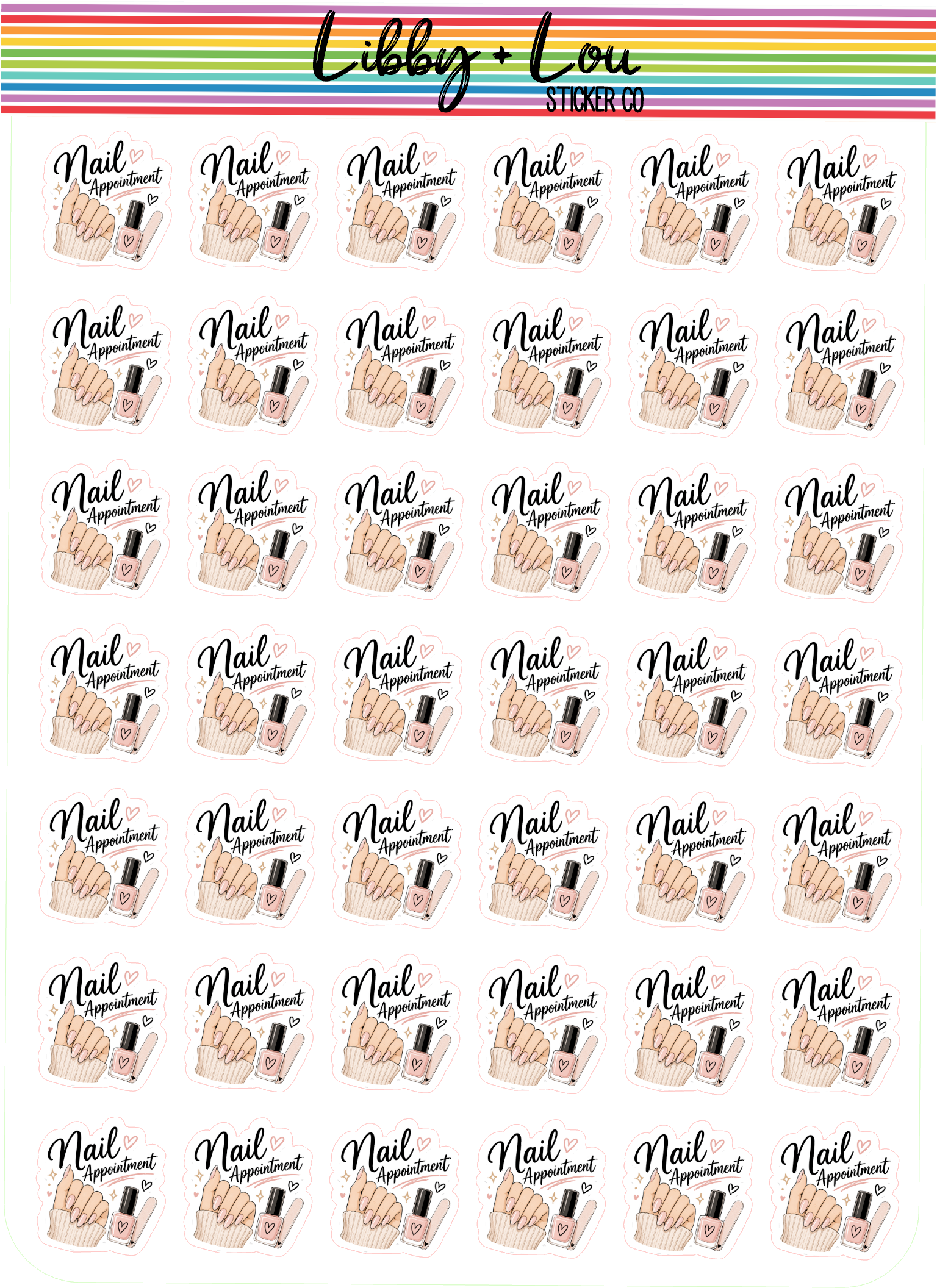Nail Appointment Planner Stickers | Manicure Reminder Stickers