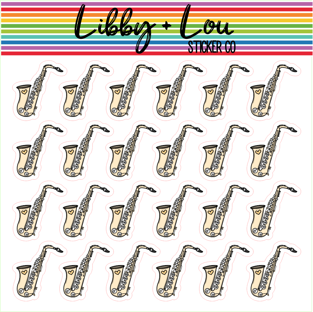 Saxophone Planner Sticker | Libby and Lou Sticker Co