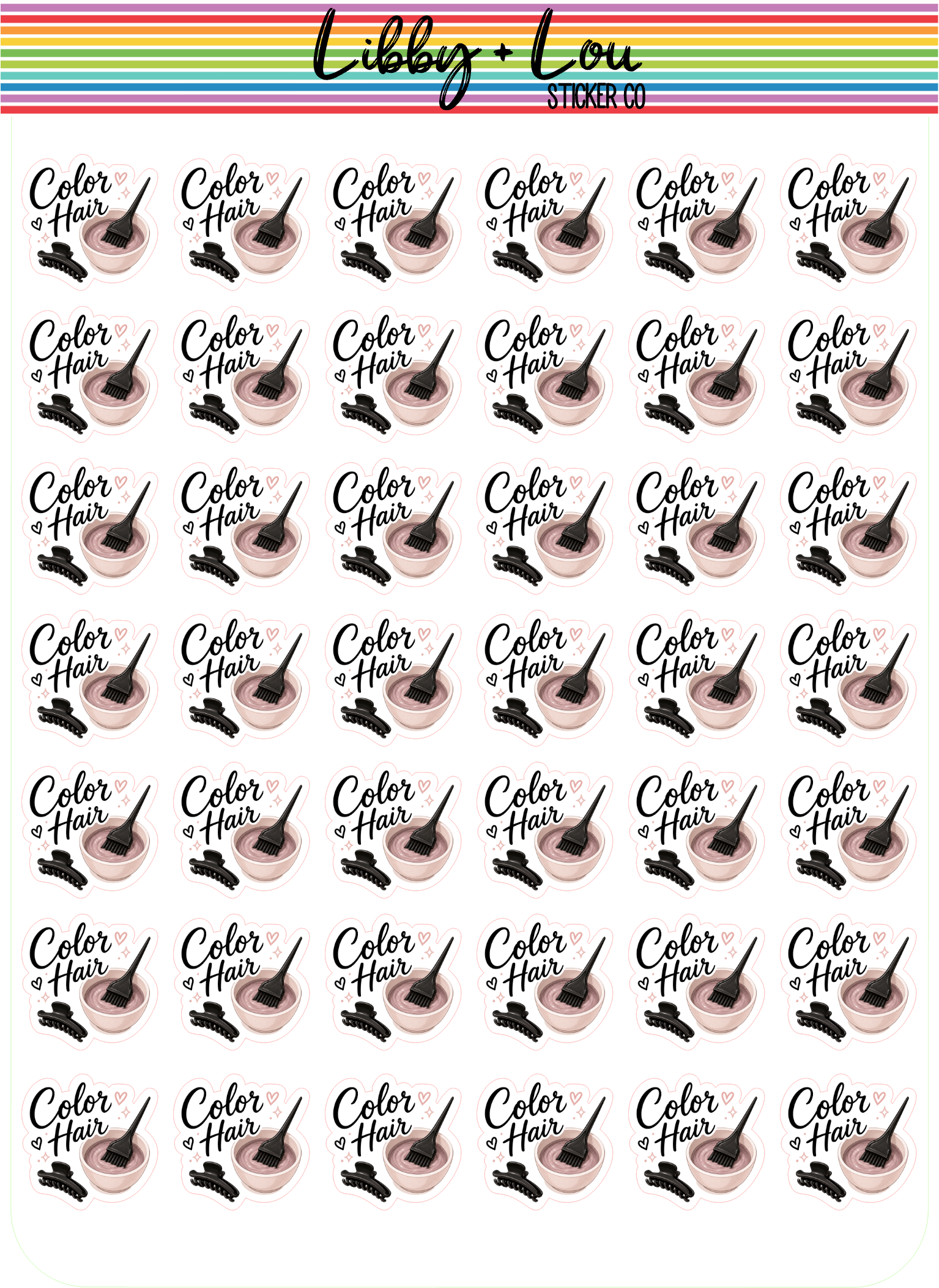 Color Hair Planner Sticker | Hair Dye | Libby and Lou Sticker Co